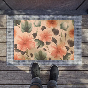 Pastel Flowers Doormat - Eco Coconut Fiber 24x16 - Dipaliz - 24’’ x 16’’ - Door Mats