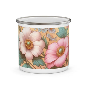 Pastel Flowers Enamel Camping Mug - 12oz Steel - Dipaliz - Mugs