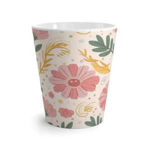 Pastel Flowers Latte Mug - Durable White Ceramic - Dipaliz - 12oz - Mugs