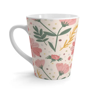 Pastel Flowers Latte Mug - Durable White Ceramic - Dipaliz - 12oz - Mugs