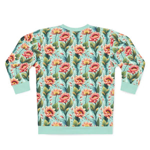 Unisex Sweatshirt - Pastel Flowers Mint Green - Dipaliz - Sweatshirts