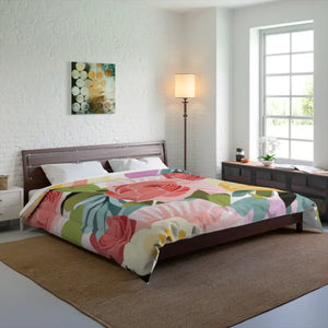 Pastel Flowers Pattern Comforter - Cozy Fluffy Warmth - Dipaliz - 104’’ × 88’’ - Quilts & Comforters