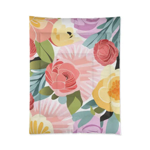 Pastel Flowers Pattern Comforter Cozy Warm Bedding Dipaliz - 68’’ × 88’’ - Quilts & Comforters