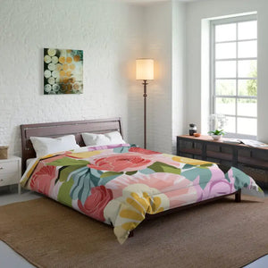 Pastel Flowers Pattern Comforter Cozy Warm Bedding Dipaliz - Quilts & Comforters