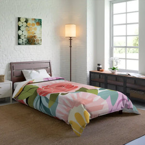 Pastel Flowers Pattern Comforter Cozy Warm Bedding Dipaliz - Quilts & Comforters