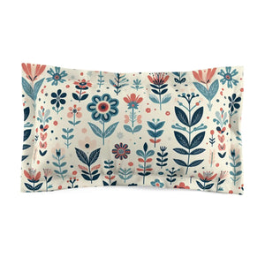 Vibrant Pastel Flowers Microfiber Pillow Sham - Dipaliz - Pillowcases & Shams