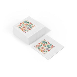 Pastel Floral Paper Napkins – Coined Edge Border - Dipaliz