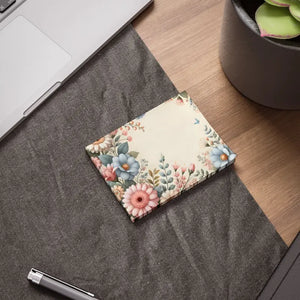 Paper Products - Pastel Flower Sticky Notes White Uncoated - Dipaliz