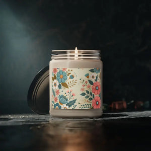 Floral Scented Soy Candle Aroma Bliss 9oz Pastel - Dipaliz - Clean Cotton / Candles
