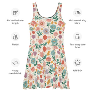 Floral Skater Dress – Flared Party Apparel - Dipaliz - Dresses - Xs