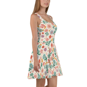 Floral Skater Dress – Flared Party Apparel - Dipaliz - Dresses - Xs
