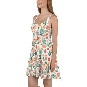 Floral Skater Dress – Flared Party Apparel - Dipaliz - Dresses - Xs