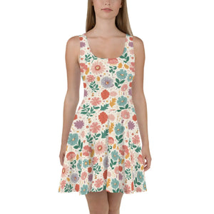 Floral Skater Dress – Flared Party Apparel - Dipaliz - Dresses - Xs