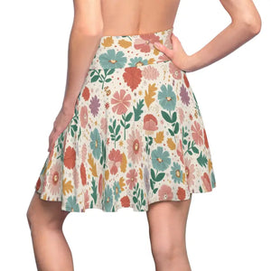 Pastel Flowers Skater Skirt - Style Effortlessly - Dipaliz - Skirts