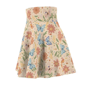 Pastel Flowers Skater Skirt for Everyday Fun - Dipaliz - Skirts