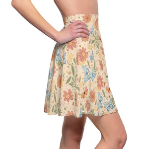 Pastel Flowers Skater Skirt for Everyday Fun - Dipaliz - Skirts