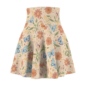 Pastel Flowers Skater Skirt for Everyday Fun - Dipaliz - Skirts