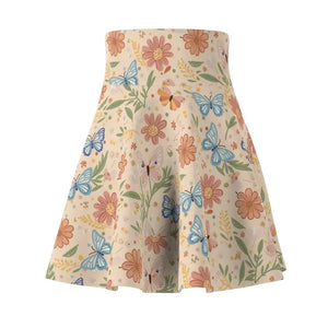 Pastel Flowers Skater Skirt for Everyday Fun - Dipaliz - Skirts