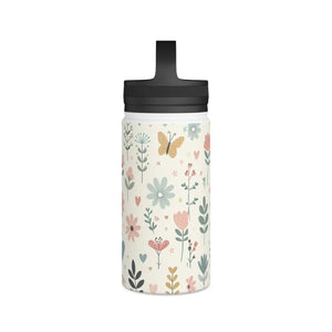 Pastel Floral Stainless Steel Water Bottle - Chic Hydration - Dipaliz - Mug