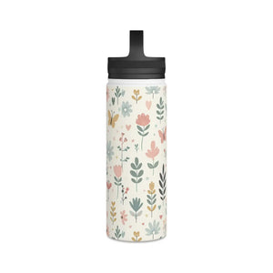 Pastel Floral Stainless Steel Water Bottle - Chic Hydration - Dipaliz - Mug