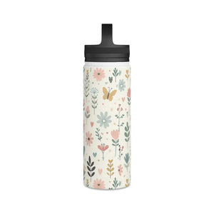 Pastel Floral Stainless Steel Water Bottle - Chic Hydration - Dipaliz - Mug