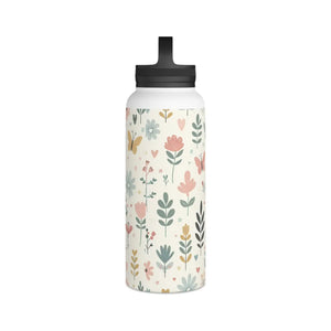 Pastel Floral Stainless Steel Water Bottle - Chic Hydration - Dipaliz - Mug