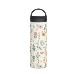 Pastel Floral Stainless Steel Water Bottle - Chic Hydration - Dipaliz - Mug