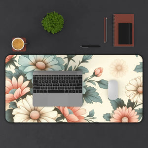 Vibrant Pastel Flowers Neoprene Desk Mat - Dipaliz - Workstation & Cubicle Accessories