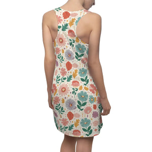 Pastel Flowers Racerback Dress – Organic Cotton - Dipaliz - Dresses - Xs