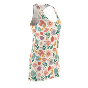 Pastel Flowers Racerback Dress – Organic Cotton - Dipaliz - Dresses - Xs