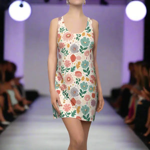 Sew Racerback Dress - Pastel Flowers Design - Dipaliz - Dresses