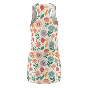 Pastel Flowers Racerback Dress – Organic Cotton - Dipaliz - Dresses - Xs