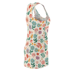 Pastel Flowers Racerback Dress – Organic Cotton - Dipaliz - Dresses - Xs