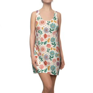 Pastel Flowers Racerback Dress – Organic Cotton - Dipaliz - Dresses - Xs