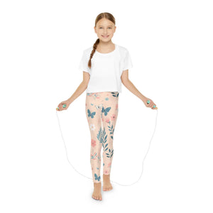 Active Youth Leggings - Pastel Flowers Design - Dipaliz