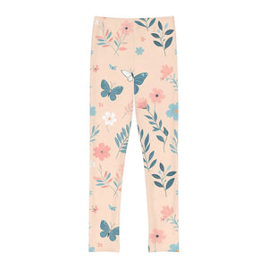 Active Youth Leggings - Pastel Flowers Design - Dipaliz