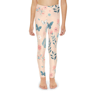 Active Youth Leggings - Pastel Flowers Design - Dipaliz