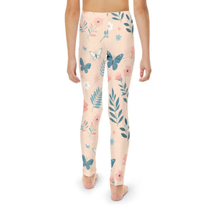 Active Youth Leggings - Pastel Flowers Design - Dipaliz