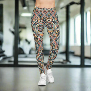 Geometric Casual Leggings - Pastel Colored Pattern Style - Dipaliz