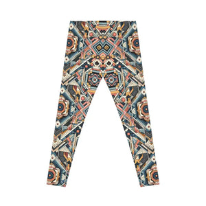 Geometric Casual Leggings - Pastel Colored Pattern Style - Dipaliz