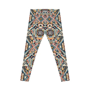Geometric Casual Leggings - Pastel Colored Pattern Style - Dipaliz