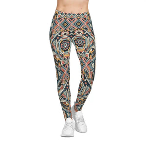 Geometric Casual Leggings - Pastel Colored Pattern Style - Dipaliz - Xs / Seam Thread Color Automatically Matched