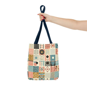 Pastel Geometric Pattern Aop Tote Bag - Boxed Corners - Dipaliz - Bags