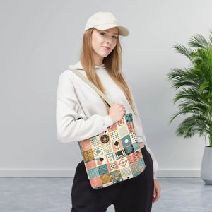 Pastel Geometric Pattern Aop Tote Bag - Boxed Corners - Dipaliz - Bags