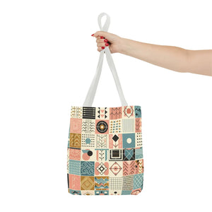 Pastel Geometric Pattern Aop Tote Bag - Boxed Corners - Dipaliz - Bags