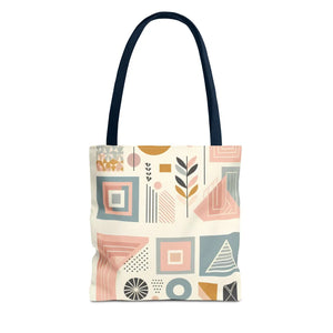 Stylish Aop Tote - Pastel Geometric Pattern - Dipaliz - Bags