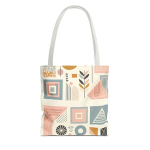 Stylish Aop Tote - Pastel Geometric Pattern - Dipaliz - Bags