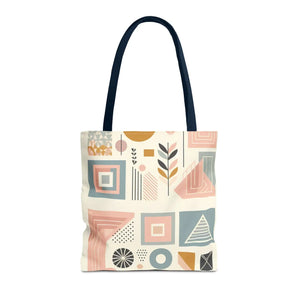 Stylish Aop Tote - Pastel Geometric Pattern - Dipaliz - Bags
