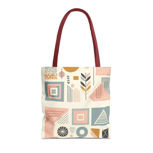 Stylish Aop Tote - Pastel Geometric Pattern - Dipaliz - Bags