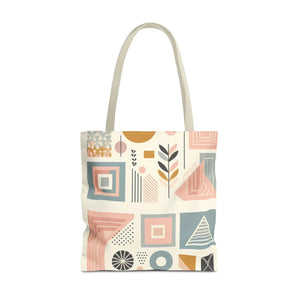 Stylish Aop Tote - Pastel Geometric Pattern - Dipaliz - Bags